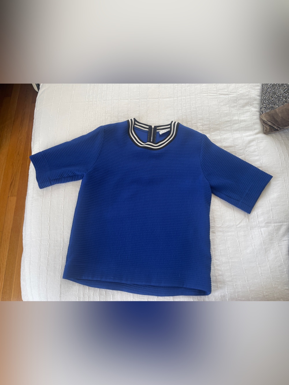 Sandro Cobalt Blue Short Sleeve Knit Ringer size 1